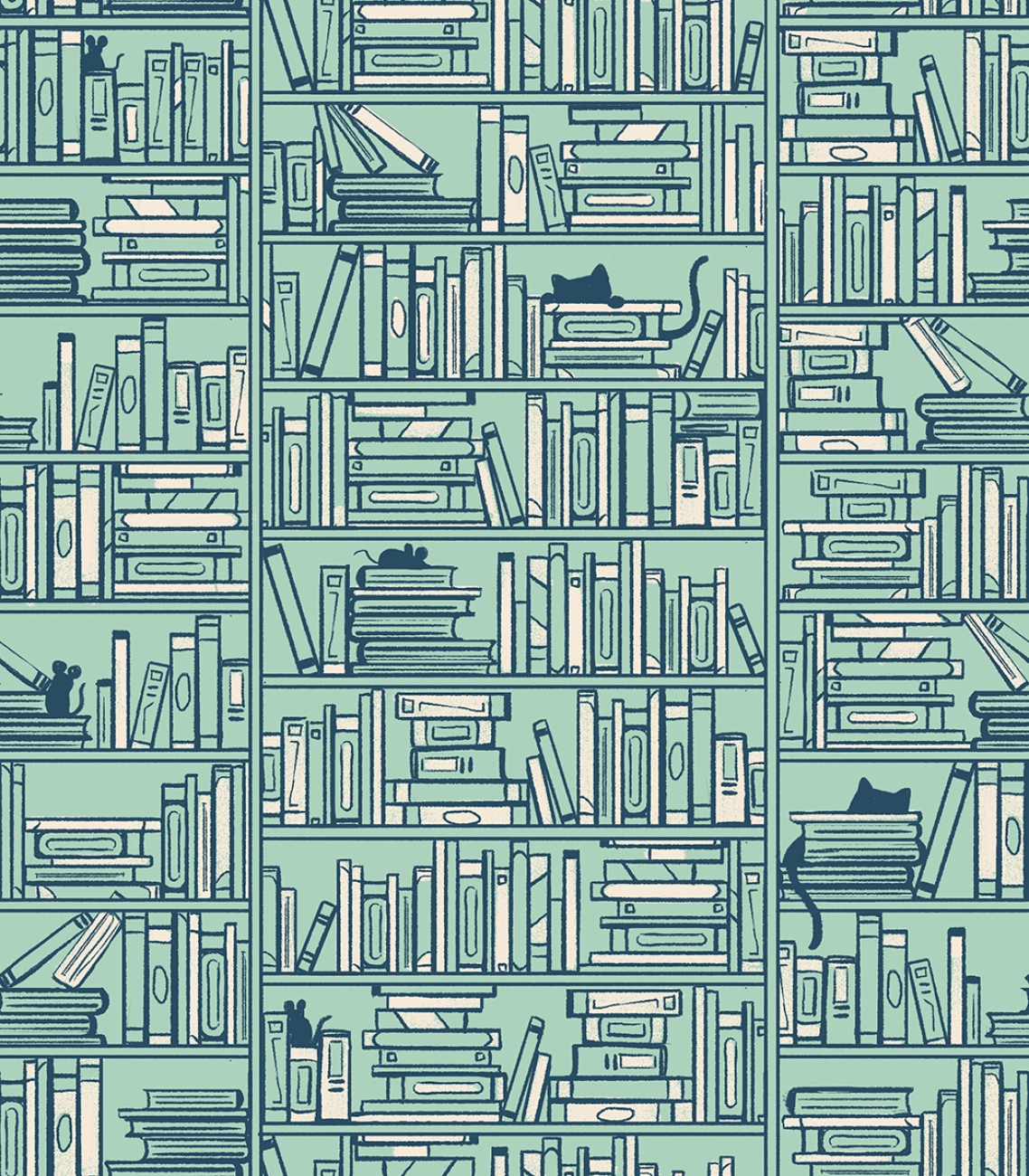 Patchwork Baumwolle - Sarah Watts - Reading Nook - Library Soft Aqua